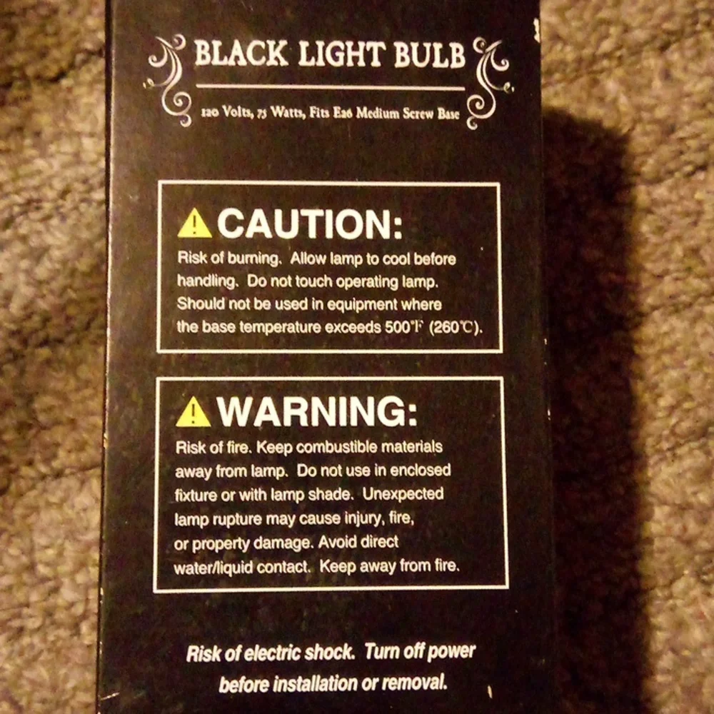🆕 BLaCK (120 volts, 75 watts) Light bulb💡@fits E26 medium screw base💡See pics